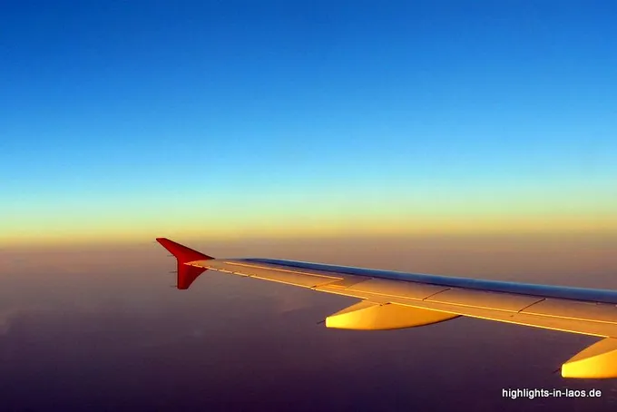 Im Flug nach Laos