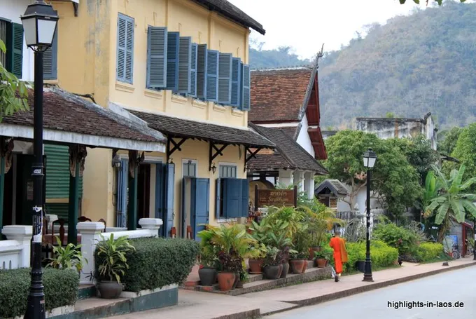 Koloniale Häuser in der Altstadt von Luang Prabang
