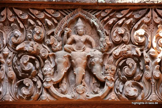 Verzierungen am Tempel Wat Phou: Elefanten